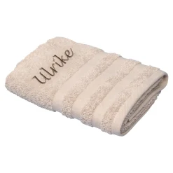 Die moderne Hausfrau Handtuch personalisiert mit Namen, 50x100 cm, 100% Baumwolle beige