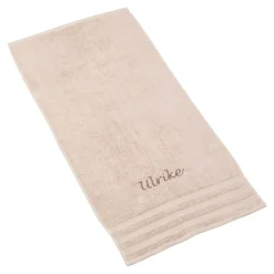 Die moderne Hausfrau Handtuch personalisiert mit Namen, 50x100 cm, 100% Baumwolle beige