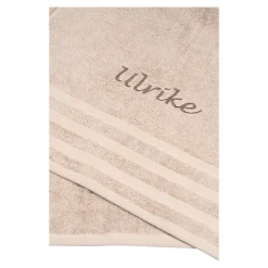 Die moderne Hausfrau Handtuch personalisiert mit Namen, 50x100 cm, 100% Baumwolle beige