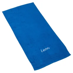 Die moderne Hausfrau Handtuch personalisiert mit Namen, 50x100 cm, 100% Baumwolle blau