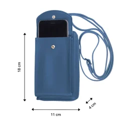 Damen Die moderne Hausfrau Handy-Umhängetasche blau