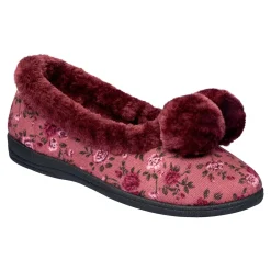 Damen Die moderne Hausfrau Hausschuh "Helga" bordeaux