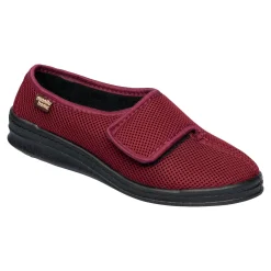 Damen Die moderne Hausfrau Hausschuh mit Klettverschluss "Komfort" rot