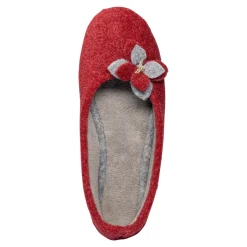 Damen Die moderne Hausfrau ﻿Hausschuh-Ballerina „Bärbel“ rot