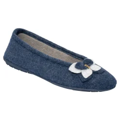 Damen Die moderne Hausfrau ﻿Hausschuh-Ballerina „Bärbel“ marine