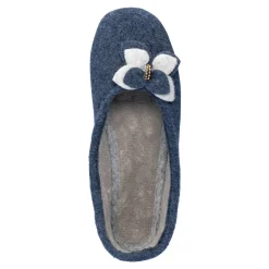 Damen Die moderne Hausfrau ﻿Hausschuh-Ballerina „Bärbel“ marine