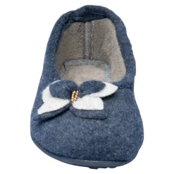 Damen Die moderne Hausfrau ﻿Hausschuh-Ballerina „Bärbel“ marine