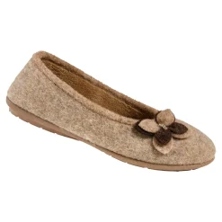 Damen Die moderne Hausfrau ﻿Hausschuh-Ballerina „Bärbel“ taupe