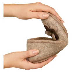 Damen Die moderne Hausfrau ﻿Hausschuh-Ballerina „Bärbel“ taupe