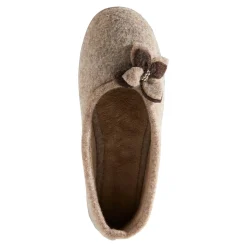 Damen Die moderne Hausfrau ﻿Hausschuh-Ballerina „Bärbel“ taupe