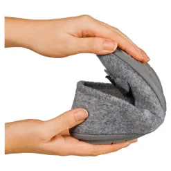 Damen Die moderne Hausfrau ﻿Hausschuh-Ballerina „Bärbel“ grau