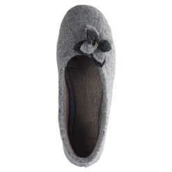 Damen Die moderne Hausfrau ﻿Hausschuh-Ballerina „Bärbel“ grau