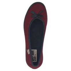 Damen Die moderne Hausfrau Hausschuh-Ballerina rot