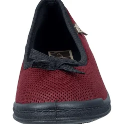 Damen Die moderne Hausfrau Hausschuh-Ballerina rot