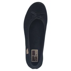 Damen Die moderne Hausfrau Hausschuh-Ballerina schwarz