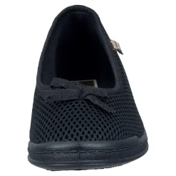 Damen Die moderne Hausfrau Hausschuh-Ballerina schwarz