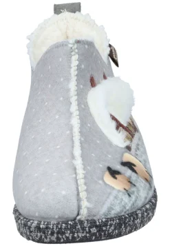 Damen Die moderne Hausfrau Hausschuhe hellgrau