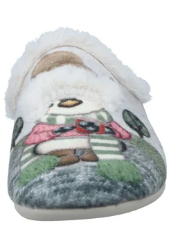 Damen Die moderne Hausfrau Hausschuhe hellgrau