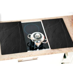 Die moderne Hausfrau Herdabdeckplatte, 2er Pack Schiefer