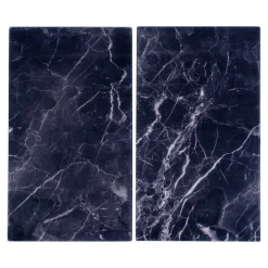 Die moderne Hausfrau Herdabdeckplatten "Marmor“, 2 Stück Schwarzer Marmor