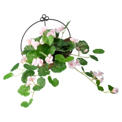 Die moderne Hausfrau Hängegeranie im Metallgestell rosa