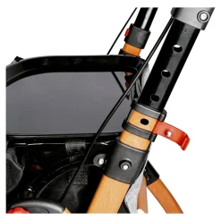 Die moderne Hausfrau Indoor-Rollator in Holz-Optik mit Tasche und Tablett - AT51040 schwarz/braun