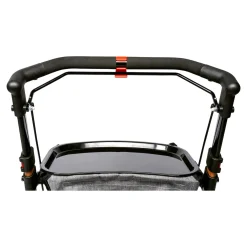 Die moderne Hausfrau Indoor-Rollator in Holz-Optik mit Tasche und Tablett - AT51040 schwarz/braun