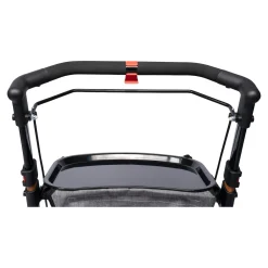 Die moderne Hausfrau Indoor-Rollator in Holz-Optik mit Tasche und Tablett - AT51040 weiß/braun