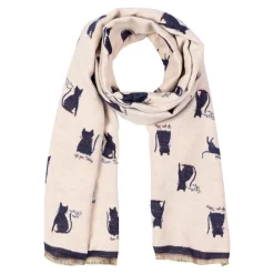 Damen Die moderne Hausfrau Jacquardschal „Katzenwelt“