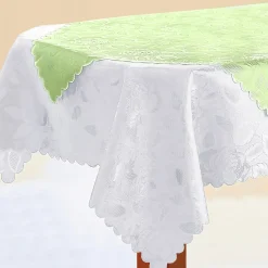 Die moderne Hausfrau Jacquard-Tischdecke "Jasmin" weiß