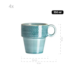 Die moderne Hausfrau Kaffeebecher-Set, Porzellan Prospero