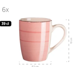 Die moderne Hausfrau Kaffeebecher-Set, Steingut LUMACA Koralle