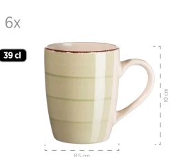 Die moderne Hausfrau Kaffeebecher-Set, Steingut LUMACA Olivgrün