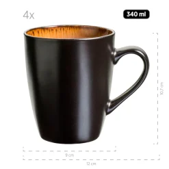 Die moderne Hausfrau Kaffeebecher-Set, Steinzeug Teona 4 x Kaffeebecher