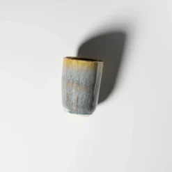 Die moderne Hausfrau Kaffeebecher-Set, Steinzeug Flussufer blau, grün, braun