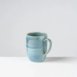 Die moderne Hausfrau Kaffeebecher-Set, Steinzeug TIEFER SEE Blau / Grün