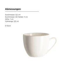 Die moderne Hausfrau Kaffeeservice, Porzellan Felise Weiß / Gold