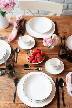 Die moderne Hausfrau Kaffeeservice, Porzellan Felise Weiß / Schwarz