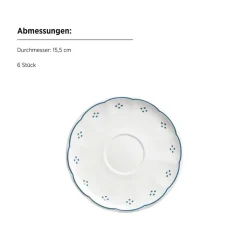 Die moderne Hausfrau Kaffeeservice, Porzellan Lova Weiß / Blau