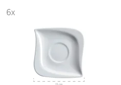 Die moderne Hausfrau Kaffeeservice, Porzellan LA MUSICA 6 x Dessertteller, 6 x Kaffeetasse, 6 x Kaffeeuntertasse