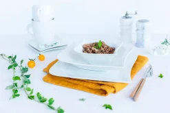 Die moderne Hausfrau Kaffeeservice, Porzellan LA MUSICA 6 x Dessertteller, 6 x Kaffeetasse, 6 x Kaffeeuntertasse