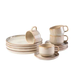 Die moderne Hausfrau Kaffeeservice, Steinzeug Nebelwald