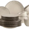 Die moderne Hausfrau Kaffeeservice, Steinzeug Osita 6 x Speisteller, 6 x Dessertteller, 6 x Müslischüssel