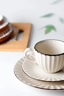 Die moderne Hausfrau Kaffeeservice, Steinzeug Osita 6 x Speisteller, 6 x Dessertteller, 6 x Müslischüssel