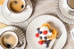 Die moderne Hausfrau Kaffeeservice, Steinzeug Osita 6 x Speisteller, 6 x Dessertteller, 6 x Müslischüssel