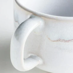 Die moderne Hausfrau Kaffeeservice, Steinzeug TIEFER SEE Grau / Weiß