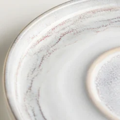 Die moderne Hausfrau Kaffeeservice, Steinzeug TIEFER SEE Grau / Weiß