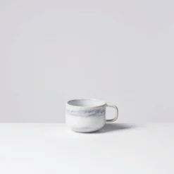 Die moderne Hausfrau Kaffeeservice, Steinzeug TIEFER SEE Grau / Weiß