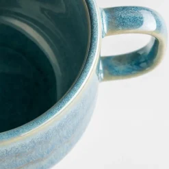 Die moderne Hausfrau Kaffeeservice, Steinzeug TIEFER SEE Blau / Grün