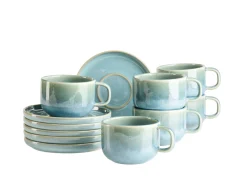 Die moderne Hausfrau Kaffeetassen-Set, Steinzeug Cordelia Grün